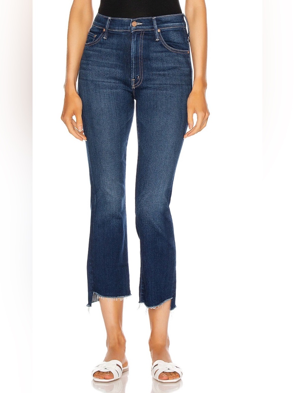 Mother Denim Jeans The Insider Crop Step Fray, Home Movies, Size 28